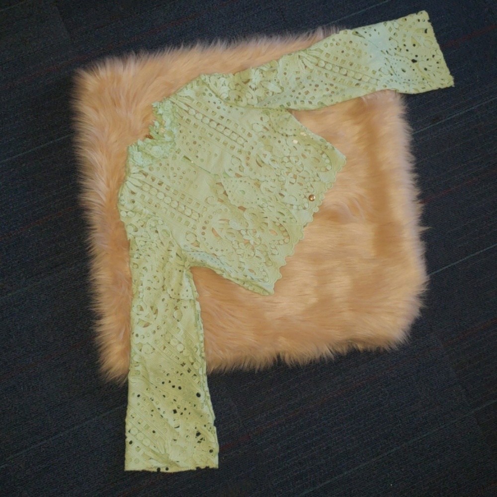 Mint crop top/long sleeves